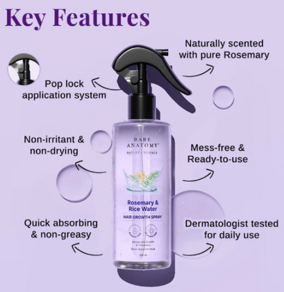 Rosemary & Rice Water Hair Growth Spray
