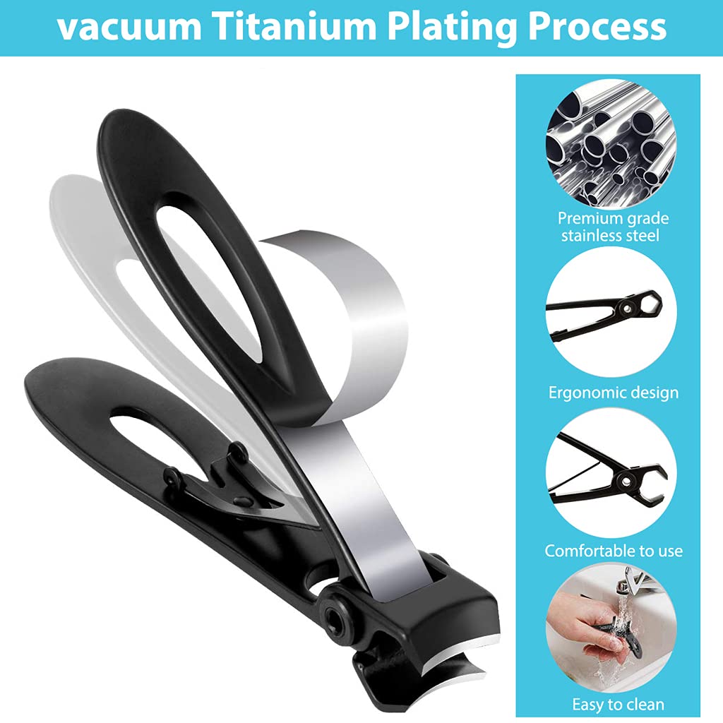 MAYCREATE® Nail Cutter for Men Toe Nail Cutter for Thick Nails Cutting Clipper Trimmer Women Wide-Opening Sharp Jaws Stainless Steel Large Clippers Set with File
